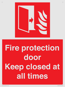 Fire protection door Keep closed at all times